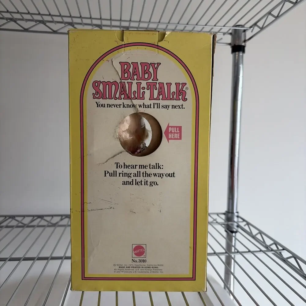 WORKING Vintage 1975 Mattel Baby Small Talk Doll Pull String NEW IN BOX NIB
